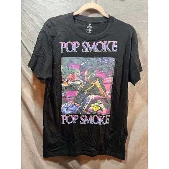 Pop Smoke Shirt Adult Medium Black Short Sleeve Hip Hop Pullover Tee Mens - Picture 1 of 8